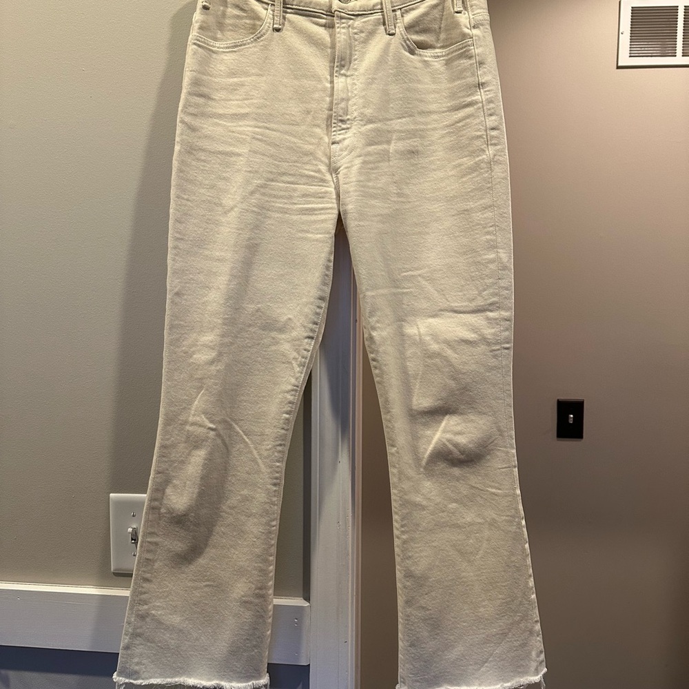 MOTHER Hustler Ankle fray Cream Women's Jeans